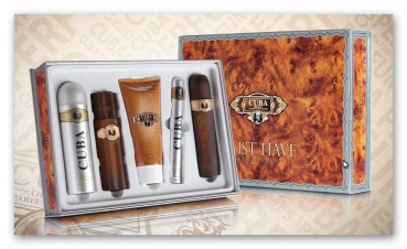 SET Herren CUBA MUST HAVE GOLD 100ml +35ml +Deo +Aftershave +Showergel