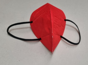 Maske rot - FFP2 Atemschutzmaske rot mit schwarzen Ohrenbändern - exklusiv für NLLV